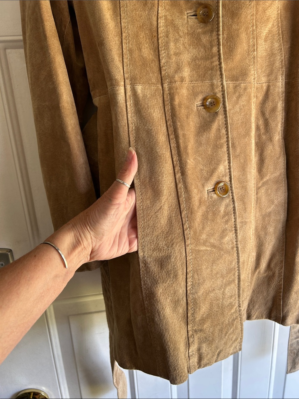 WILSONS LEATHER MAXIMA SUEDE BELTED COAT SIZE M - Picture 2 of 11